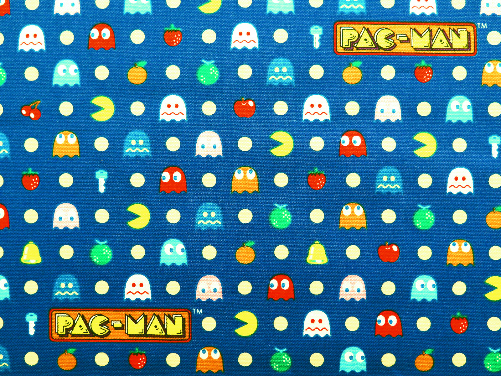 pac-man キャラクター 生地 パックマン PAC-MAN 【オックス/コットン100％】 2022年春の入園用 入学用最新柄 布 生地  キャラクター生地 バンダイナムコ