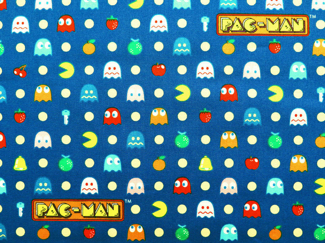 pac-man キャラクター 生地 パックマン PAC-MAN 【オックス/コットン100％】 2022年春の入園用 入学用最新柄 布 生地 キャラクター生地 バンダイナムコ